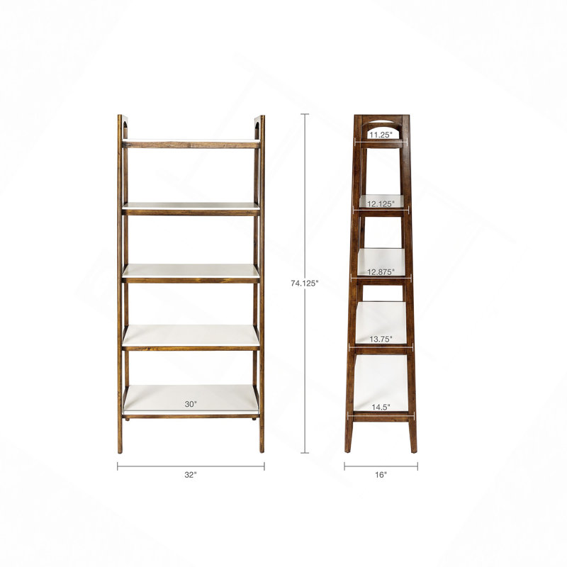 Shelf Bookcase, Off-White/Pecan