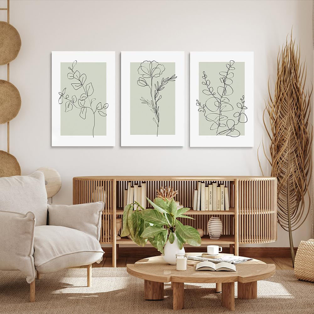 Lily Manor Boho Sage Green Neutral Botanical Wall Art Set Of 3 ...