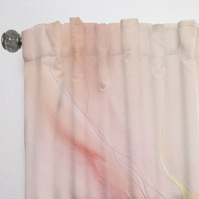 Adamine rose et or enchanté Spills V - rideau moderne - velours obscurcissant - 1 panneau, L 52 po x L 120 po
