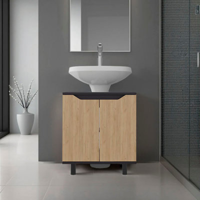 Armoire encastrée avec deux portes et tablettes de rangement intérieures Marlo