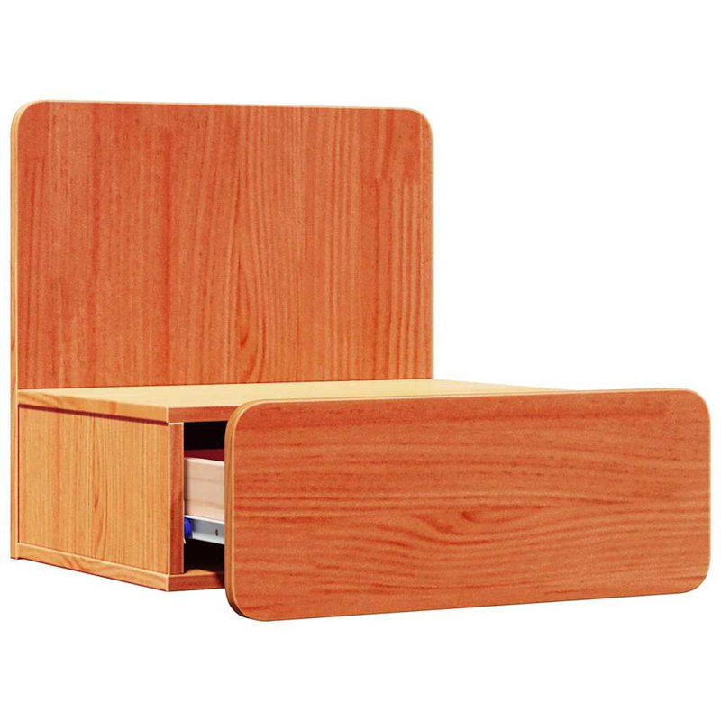Bedside Table Wax 44 X 32.5 X 40 Cm Solid Pine Wood, Wax Brown