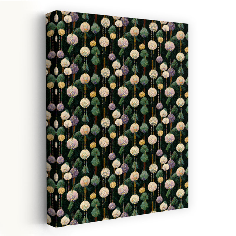 Ornements de pin festif, impression de fleur de paysage moderne classique, 48" H x 32" W