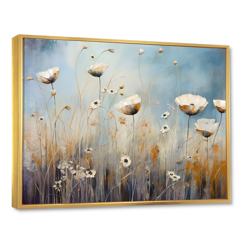 Scerene Wildflowers In Bloom V sur impression sur toile, Cadre flottant doré, 30" H x 40" W