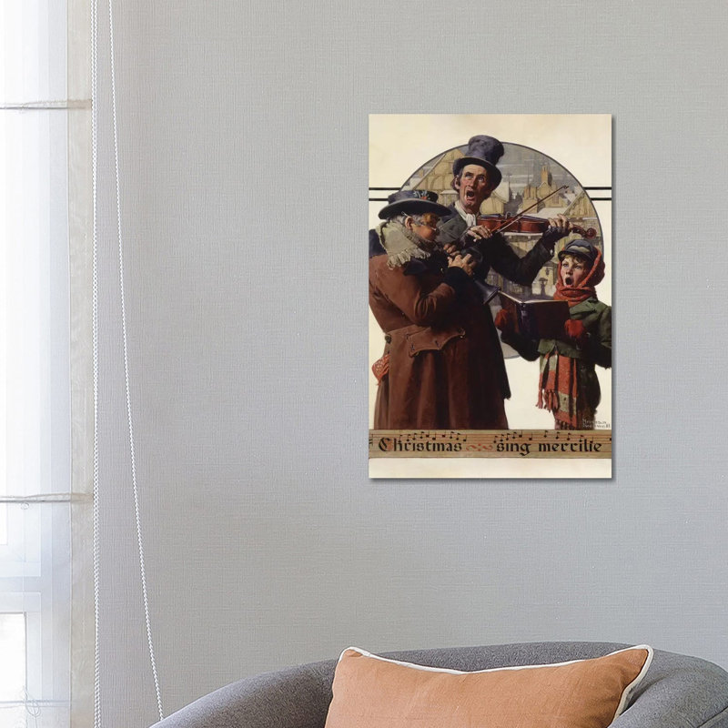 Christmas Trio by Norman Rockwell - Wrapped Canvas Gallery-Wrapped Canvas Giclée, 66.04 cm H x 45.72 cm W x 1.91 cm D