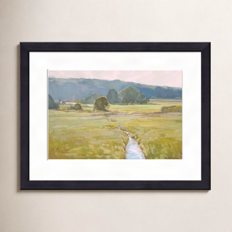 Summer Pasture II Painting by Stephen Calcasola, 48"H x 32"W, Black