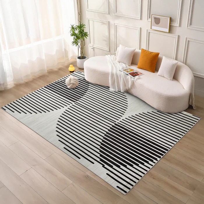 Abstract Machine Printed Area Rug