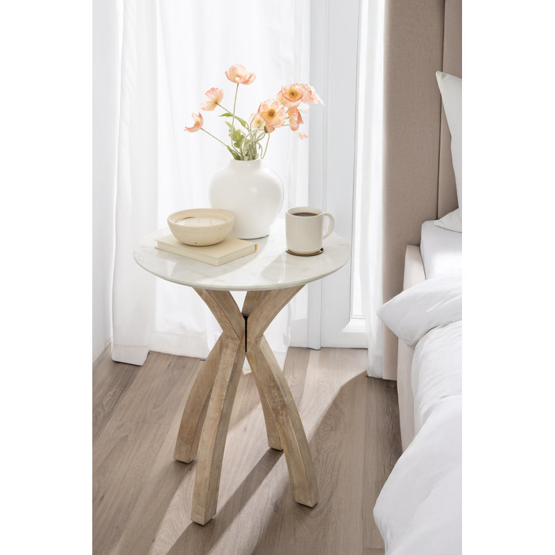 Table d'appoint Soleyn, White/Natural