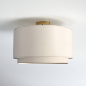 Finley Linen Drum Semi Flush Mount(incomplete missing light )