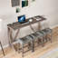 Ensemble de table de bar avec prise de courant, ensemble de table de bar et de chaises, ensemble de table de salle à manger 4 pièces, ensemble de table de petit déjeuner industriel, pour salon, salle à manger, salle de jeux-1608363883