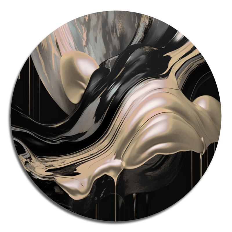 Captivating Marble Ii - Décoration murale abstraite sur métal, L 16 po x H 16 po, Ivory