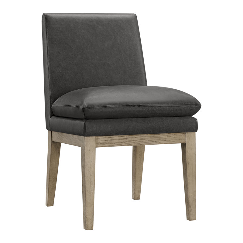Chaise Bethea, Cuir fleur de Marseille noir