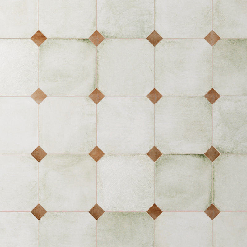 Laverton Octagon W/Taco 7-7/8 In. X 7-7/8 In. Porcelain Floor And Wall Tile, Light Beige/Bown