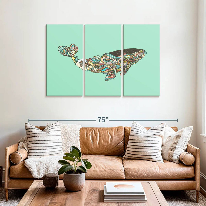 Brampt Vibrant Whale, 36" H x 57" W