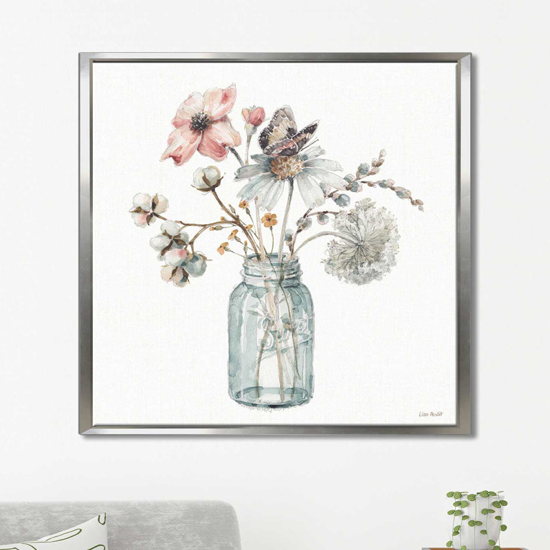 " A Country Weekend IX " by Lisa Audit, 21.5" H x 21.5" W x 2" D, Silver Floater Frame