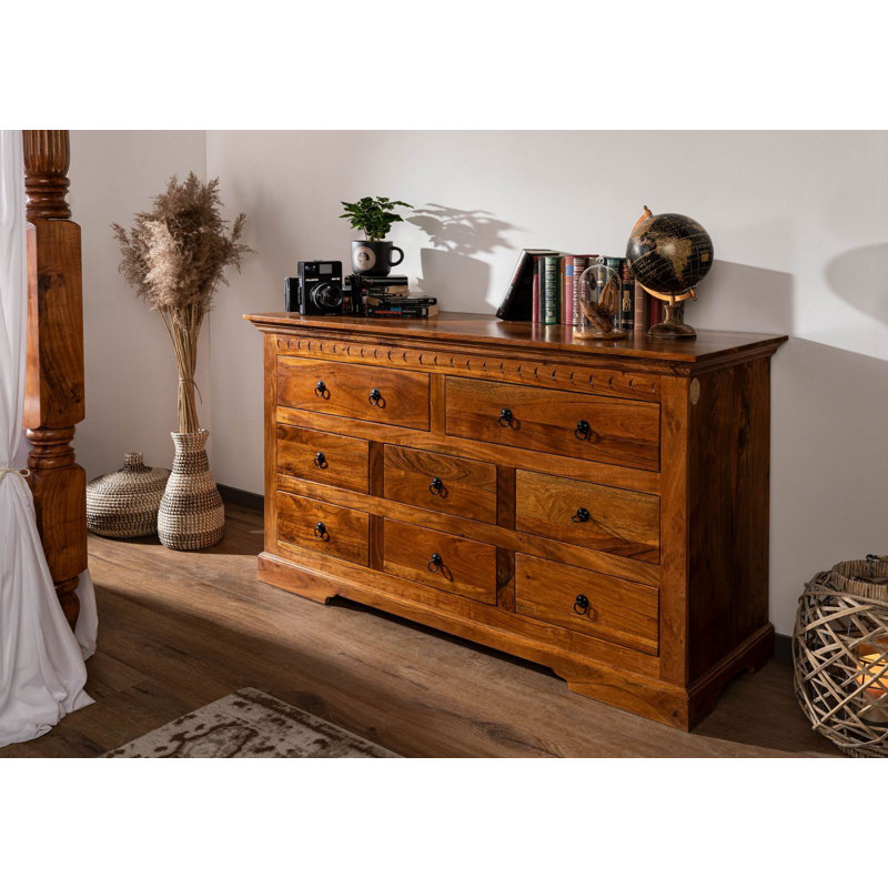 Oxford Solid Wood 145 cm W Chest of 8 Drawers