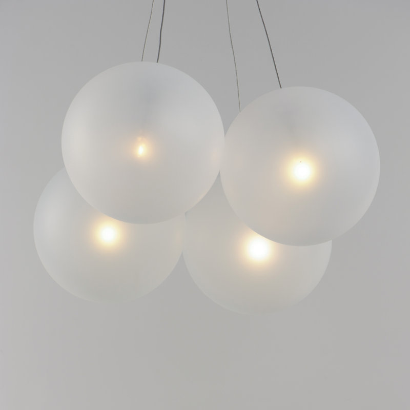 Luminaire suspendu 4 lumières Celica, Nickel satiné