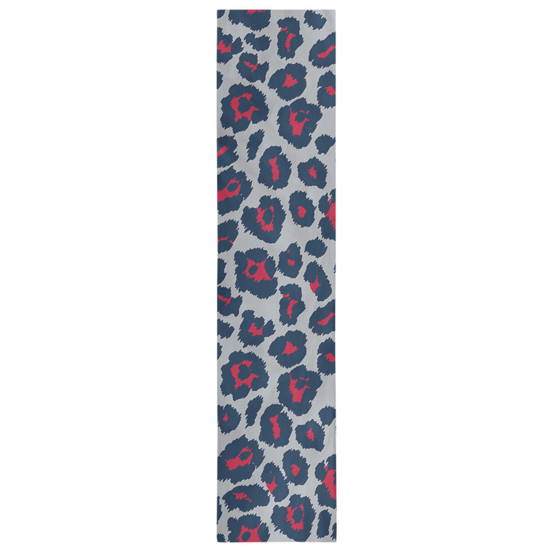 Animal Print Table Runner, Silver/Black/White, 90" x 16"