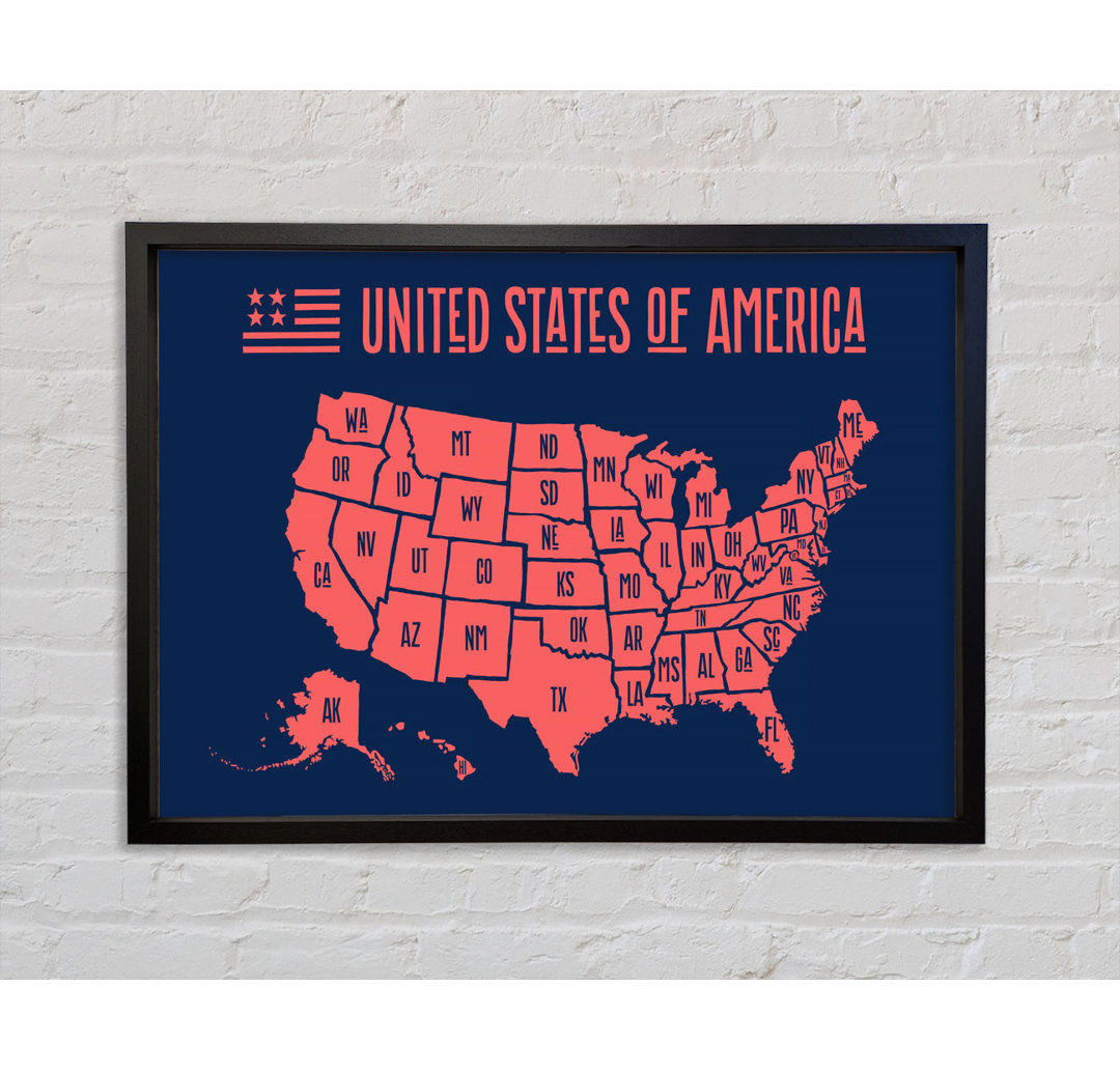 States Of America 1 - Einzelner Bilderrahmen Kunstdrucke auf Leinwand