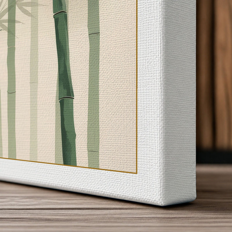 Bamboo in Mist Japandi - Wrapped Canvas, 18x12 - 45.7 x 30.5 cm, White Border