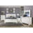 Glamorous Design 1Pc Bed Button-Tufted LED Headboard Faux Alligator Embossed Textured Panels Bed