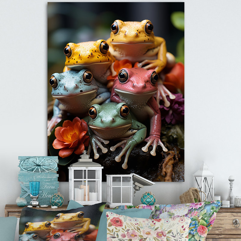 Leaping Frogs Amphibians III, Toile tendue, H 20 po x l 12 po x P 1 po