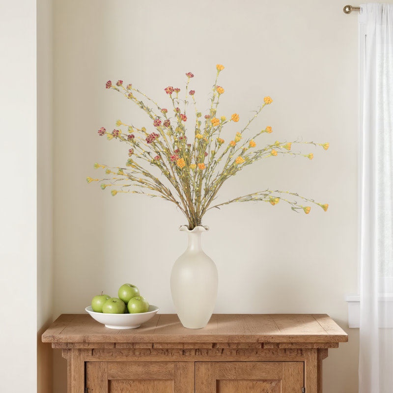 Arrangement floral de fleurs sauvages artificielles avec de longues tiges pour décoration de table, Multicolore