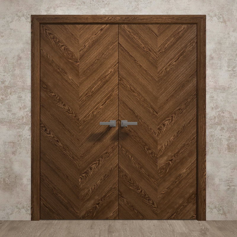 Portes doubles intérieures intérieures | Ego 5005 | Cadre de panneau intérieur en bois massif | Portes modernes pour placard