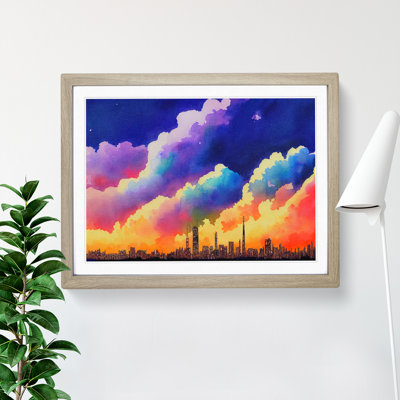 Mysterious Skyline Architecture 1 Piece Single Picture Frame Wall Art
