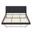 Très grande base de lit tapissier en cuir de polyuréthane très grand avec pieds ondulés et trapézoïdaux, mobilier de chambre moderne, noir-352959248-352959341