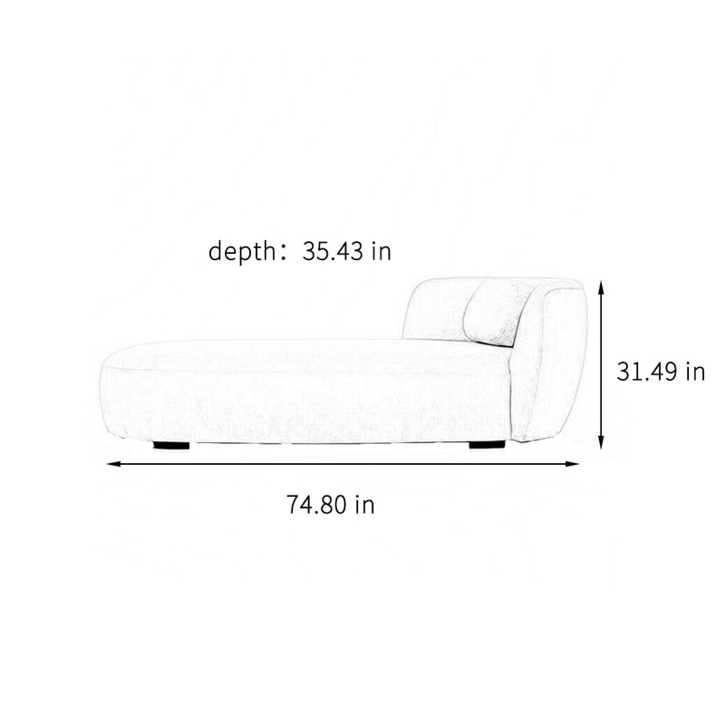 Chaise longue moderne à la mode et créative, Orienté à droite