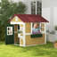 Outsunny Wooden Playhouse for Kids Outdoor Wendy House 3-8 Years Beige