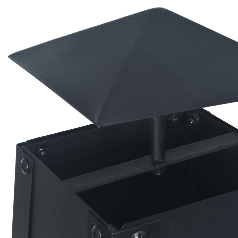 Fire Pit Black 13.8" x 13.8" x 39" Steel