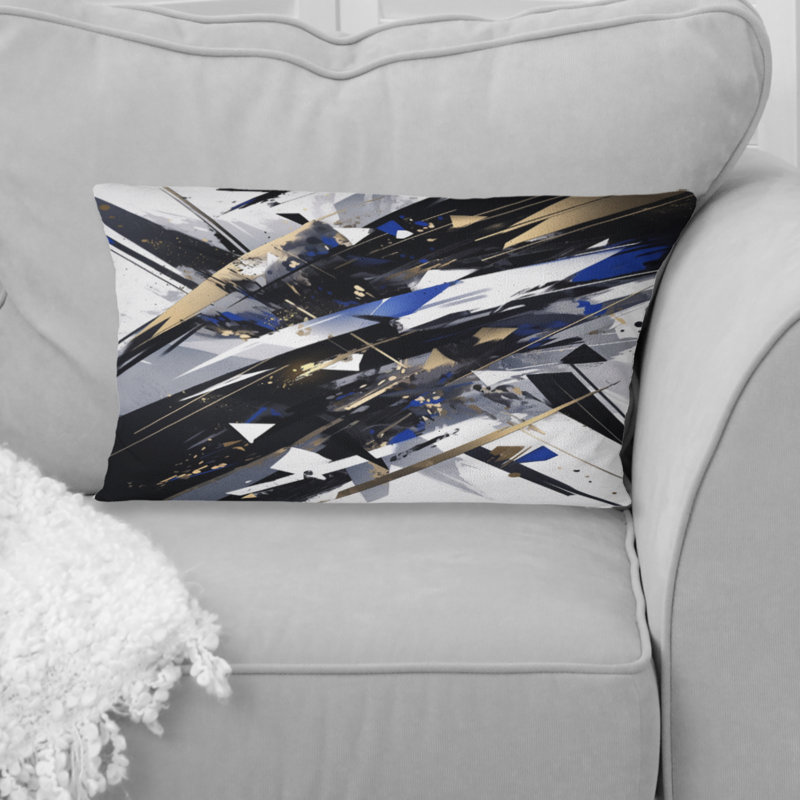 Coussin décoratif noir et blanc Cubist Symphony