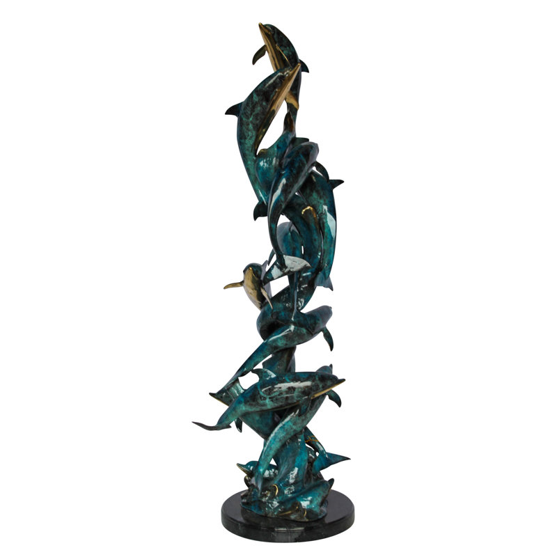 Statue Nifao Dolphin Spiral Wave