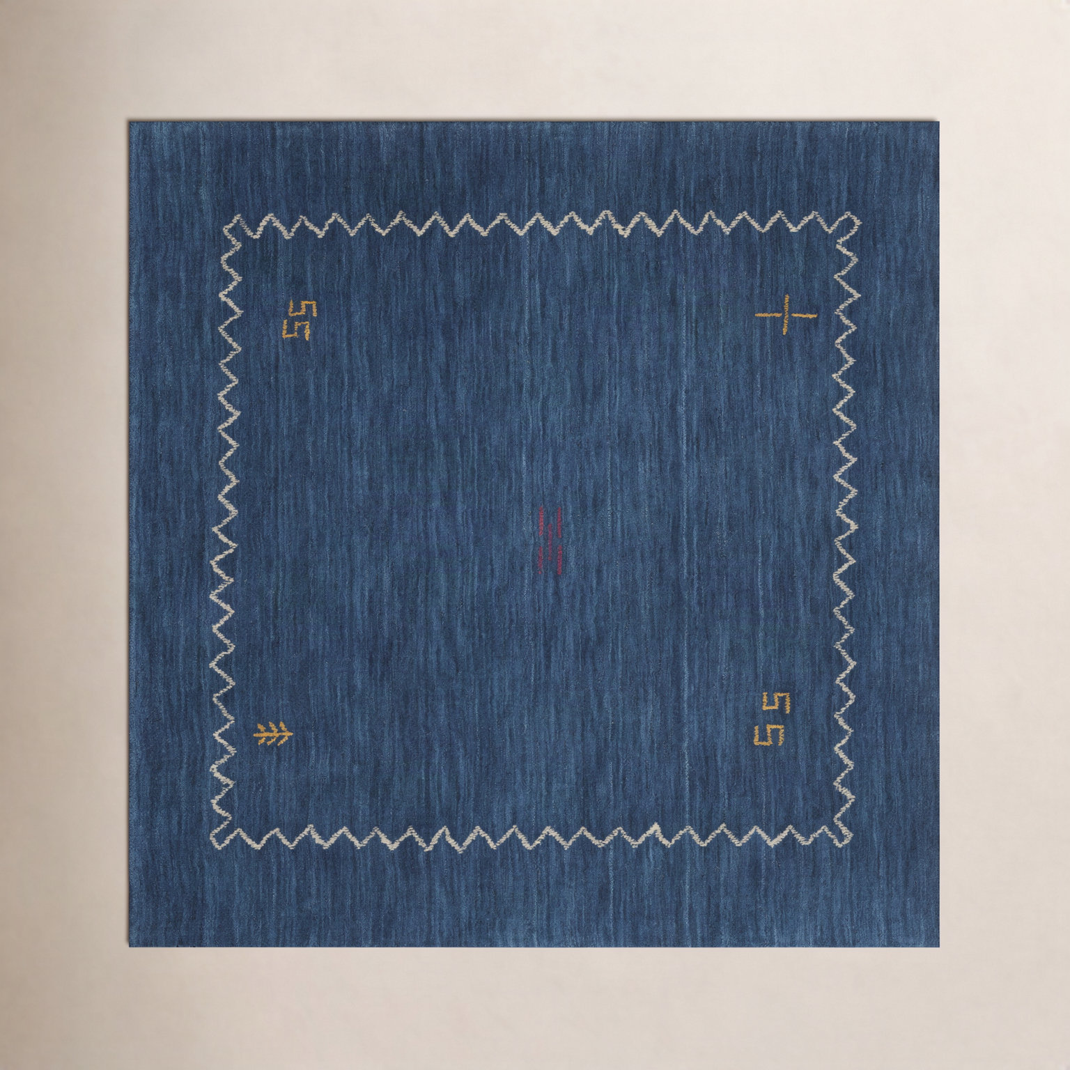 Danforth Hand-Woven Flatweave Wool Rug, Square 6'