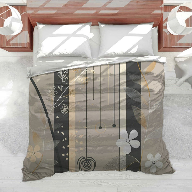 Botanical Pattern Abstract Cotton Blend Comforter, King Comforter