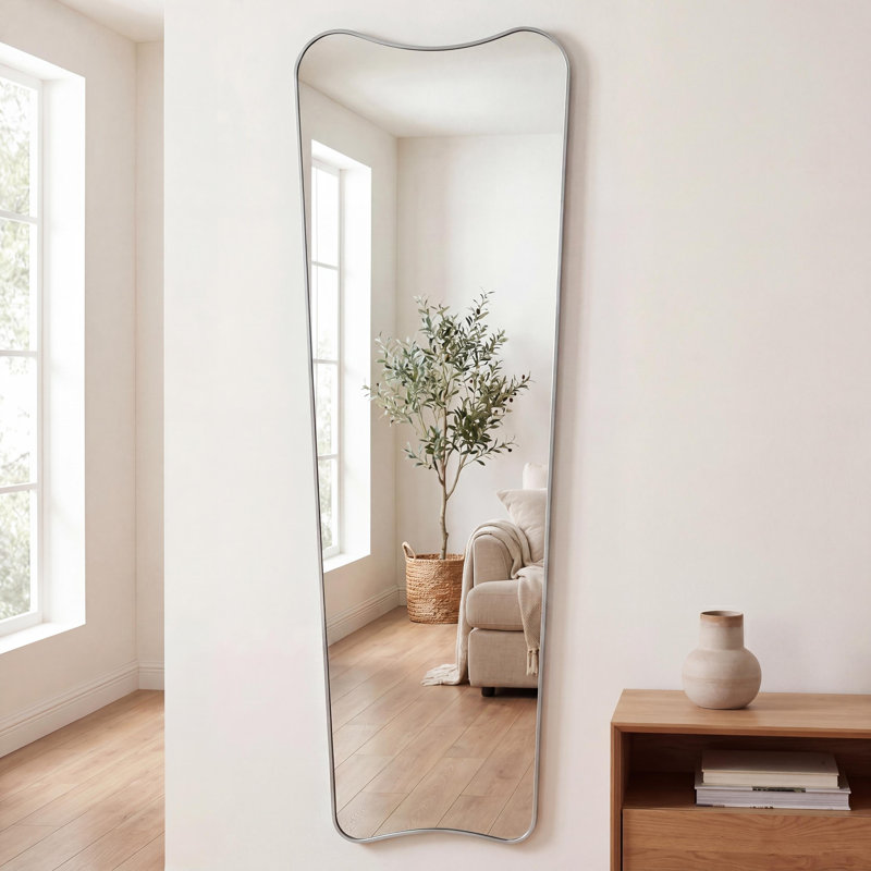 Grand miroir mural Alfie, Nickel, Verticale, 59,06 po x 19,69 po
