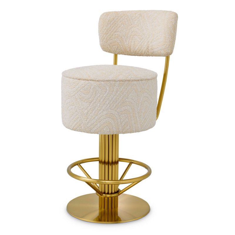 Carleton Upholstered Bar Stool with Metal Frame, Camari Cream, Counter Stool (26.77" Seat Height)