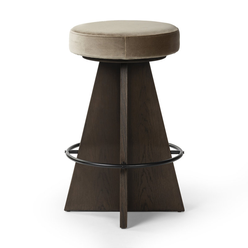 Damon Swivel Stool-Sapphire Khaki-Counter, Brown, Gray, Counter Stool (27.75" Seat Height)