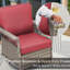 Ensemble de chaises berçantes pivotantes 2 pièces avec accoudoirs de 5 pouces et coussin épais, rouge-1006121047