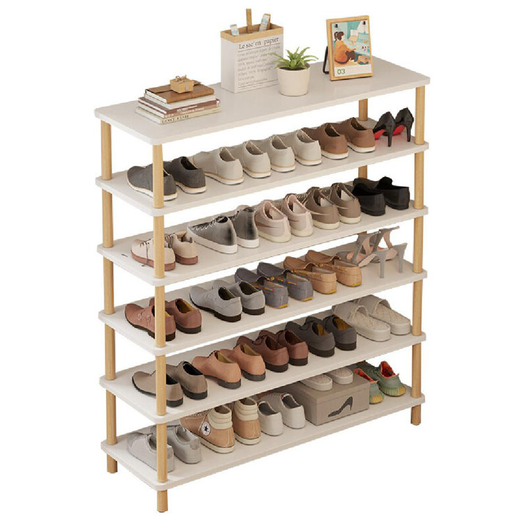 Ebern Designs 20 Pair Solid Wood Shoe Rack