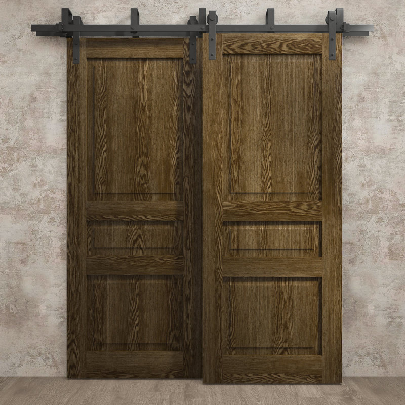 Sliding Closet Barn Bypass Doors | Ego 5012 | Modern Rails Hardware Set | Wood Solid Bedroom Wardrobe Doors, 36'' x 80''