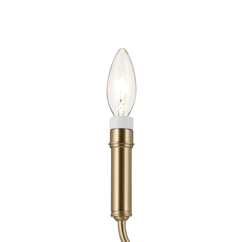  6-Light Classic Shaded Arm Chandelier, Bronze, 23.25" H x 6" W x 51.5" D