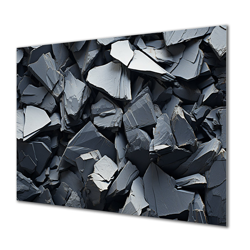 Tachisme, explosion de roches grises - art mural en métal Tachisme MT136234, H 12 po x l 20 po x P 1 po
