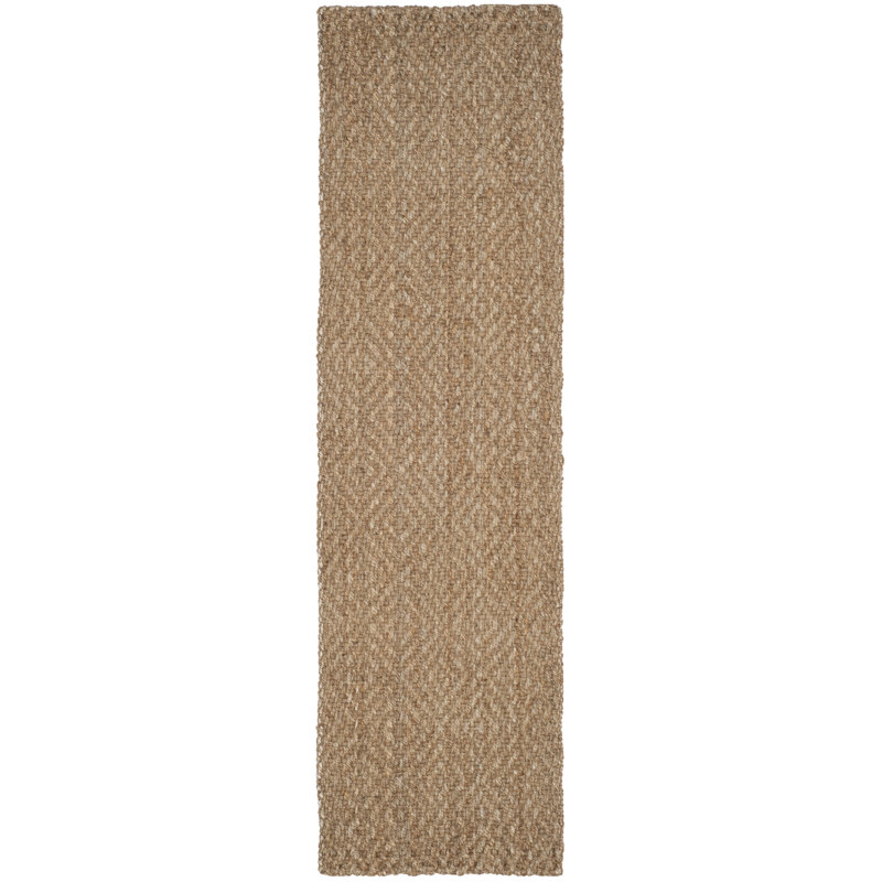 Erroll Pollux Handmade Flatweave Jute/Sisal Area Rug in Brown, Runner 2'3" x 12'