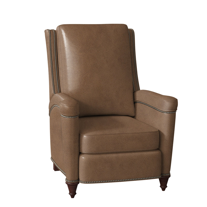 Mayes Recliner, Anilina Hunter Genuine Leather, Mahogany, Gunmetal