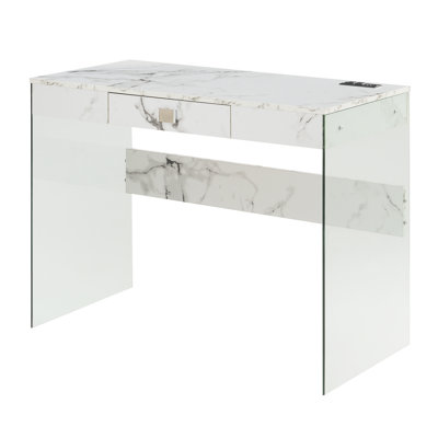 Allegonda Computer Desk with Built in Outlets