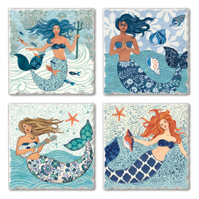 Ensemble de 4 sous-verres Mermaid Island