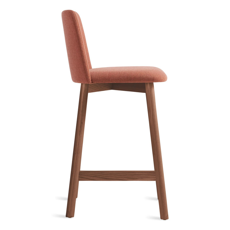 Chip Stool, Toohey Tomato Plainweave, Counter Stool (25.1" Seat Height), Walnut