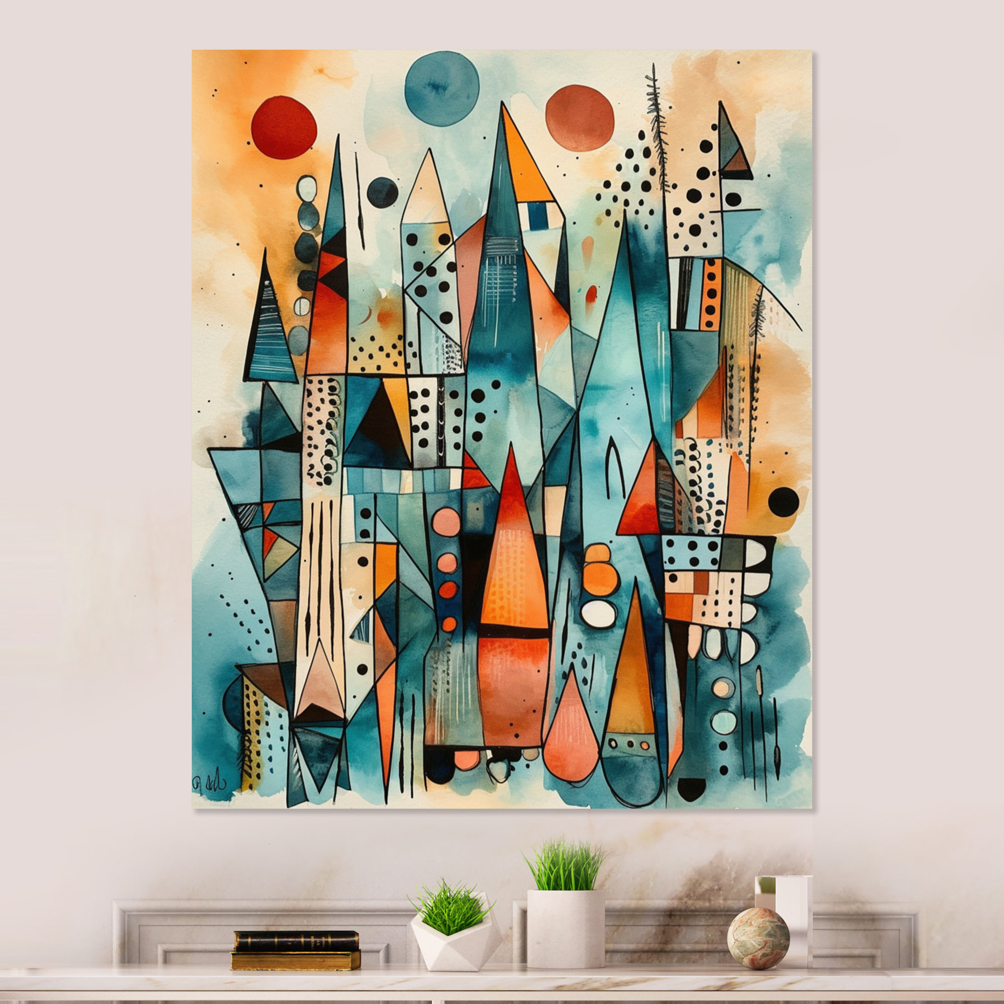 George Oliver Joyful Geometric I - Unframed Graphic Art on Metal | Wayfair